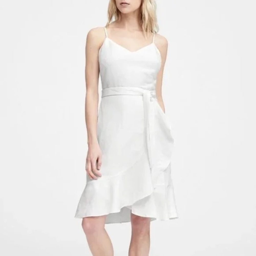 Banana Republic White Asymmetrical Dress